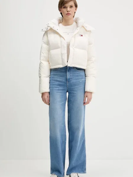 Tommy Jeans kurtka puchowa zimowa oversize beżowy