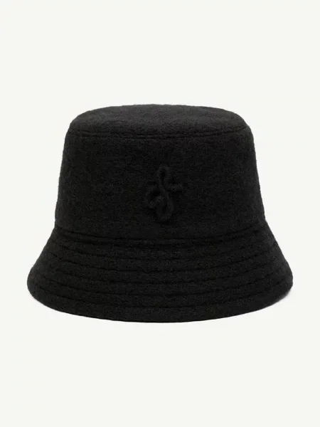 RUSLAN BAGINSKIY bucket hat de damă cu lână Monogram-embellished negru