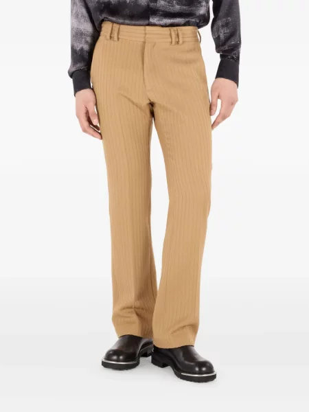 Pantaloni Roberto Cavalli de lână cu dungi maro