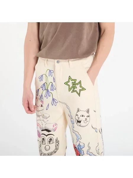 Kalhoty RIPNDIP Travis Pants Off White S bílé