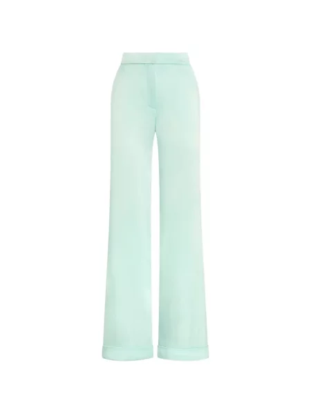 Pantaloni Genny din satin verde