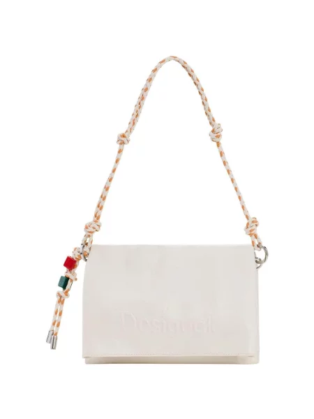 Geanta crossbody Desigual cu autograf bej