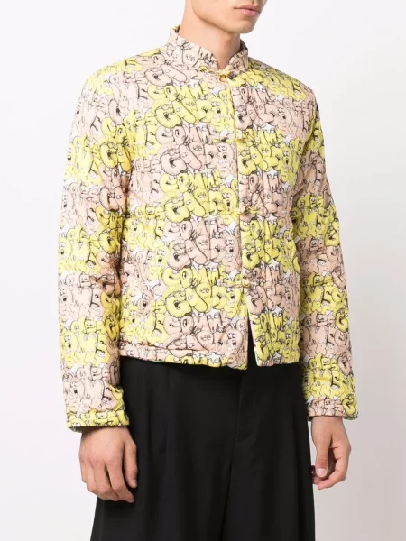 Zateplená bunda Comme Des Garçons Shirt s potiskem žlutá
