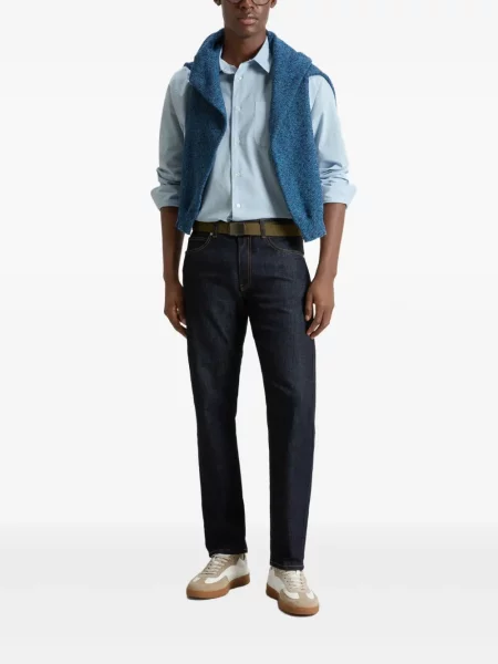 Cămașă Woolrich din poplin albastru