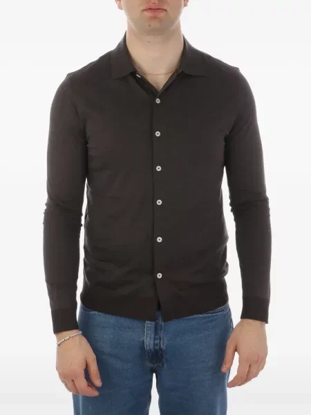 Dzianinowa koszulka polo Altea brązowa