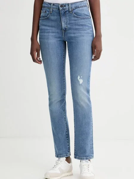 Levi's jeansy HIGH RISE STRAIGHT niebieskie