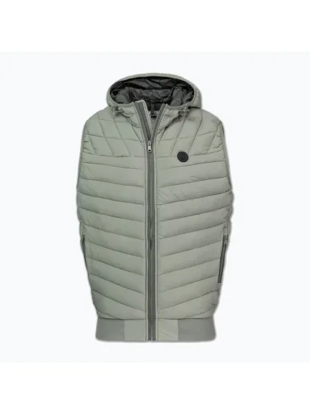 Vestă pentru bărbați Pitbull Naylor Padded Hooded dusty salvia