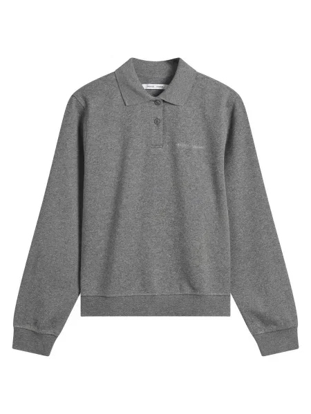 Top Samsoe Samsoe z długim rękawem w kolorze melanż szary