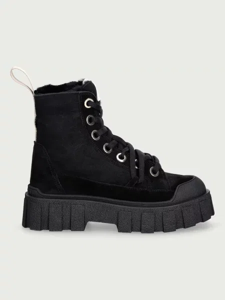 Botine Inuikii din piele cu platformă negru