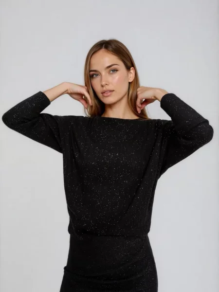 Tricou cu mânecă lungă Marisse cu mâneci lungi negru