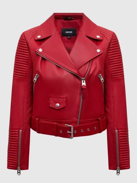 Кожаная куртка Mackage красная