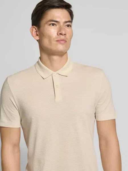 Koszulka polo o kroju regular fit z mieszanki bawełny Boss beżowe