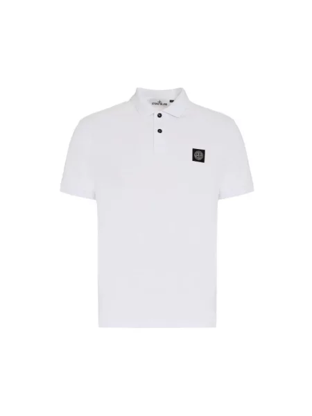 Koszulka polo Stone Island z kamieniami biała