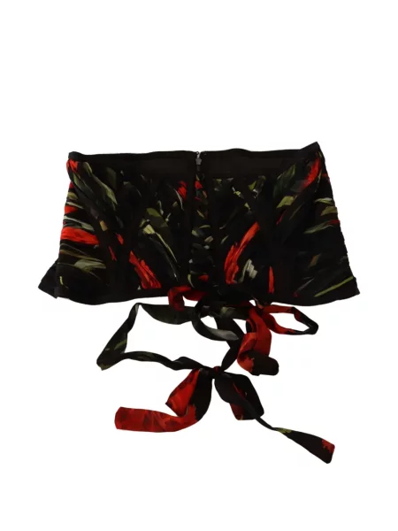 Top Dolce & Gabbana de mătase cu model floral cu imagine negru