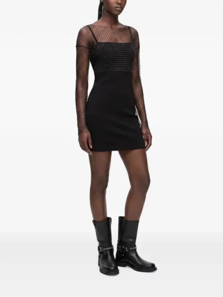 Stras rochie din denim Karl Lagerfeld Jeans negru