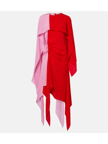 Rochie midi Jw Anderson de mătase drapată roz