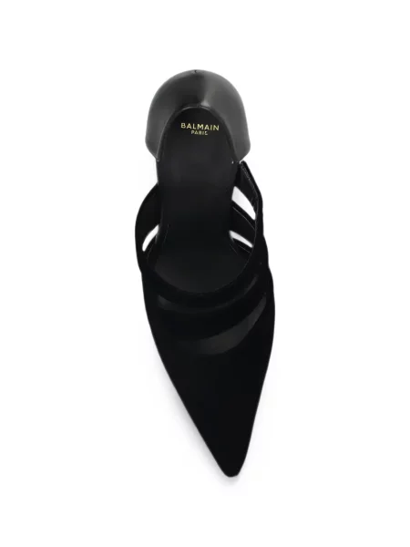 Pantofi cu toc Balmain cu bretele negru