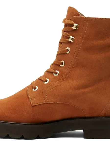 Μποτάκια Stuart Weitzman με κορδόνια με δαντέλα καφέ