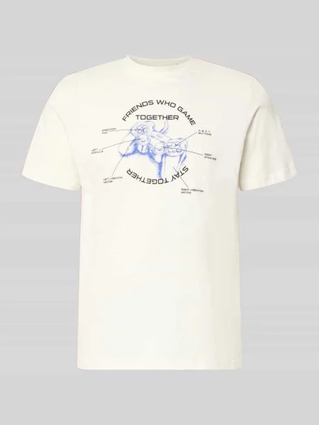 T-shirt o kroju regular fit z nadrukiem z motywem model ‘Klements’ Blend biała