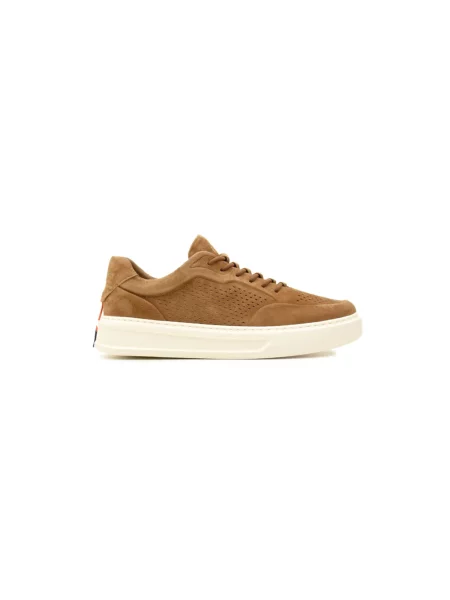 Sneakersy Barracuda skórzane wsuwane brązowe