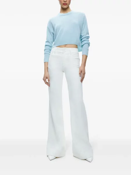 Široké džíny Alice + Olivia bílé