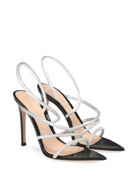 Sandale Gianvito Rossi de cristal argintiu