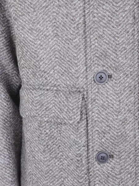 Geacă Herno de lână cu model herringbone gri