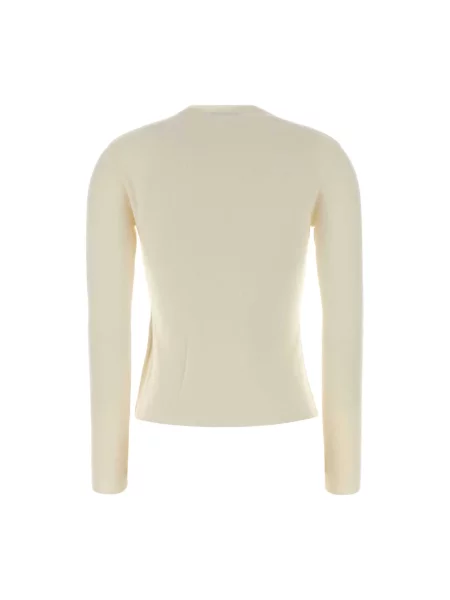 Sweter Max Mara wełniany z długim rękawem biały