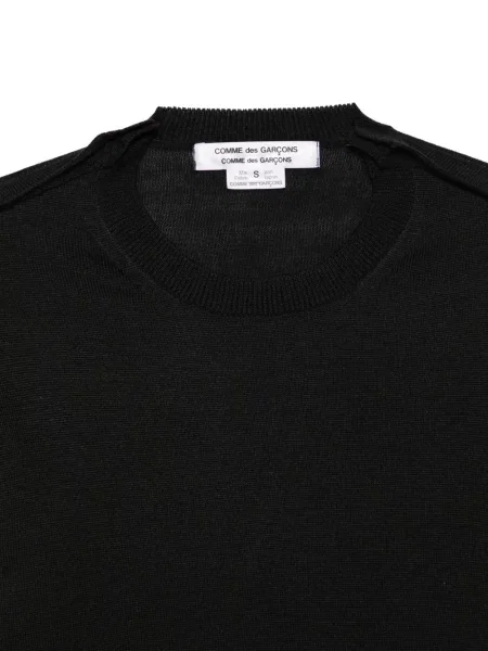 Pulover Comme Des Garçons cu decolteu rotund negru