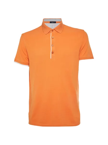 Tricou polo Zegna tricotate portocaliu