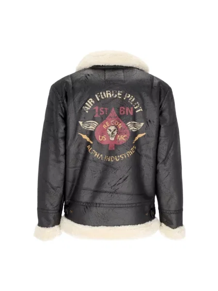 Kurtka skórzana Alpha Industries czarna