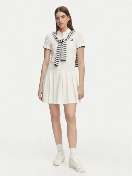 Džinsinė suknelė Tommy Jeans balta