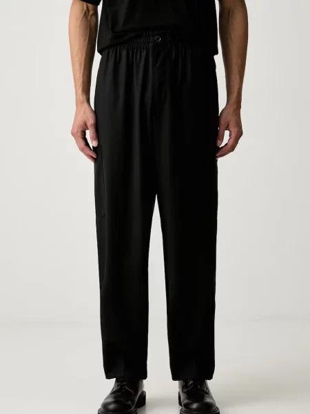 Kenzo pantaloni regular pentru bărbați din lână negru