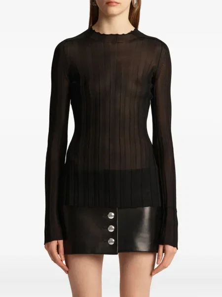 Top Khaite cu volane negru