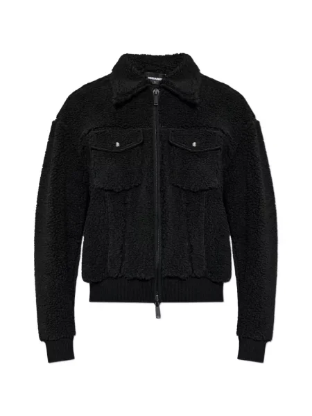 Geacă Dsquared2 din fleece negru