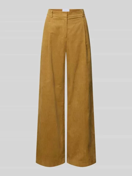 Spodnie sztruksowe rozkloszowane o nowoczesnym kroju z wysokim stanem Style Icon Collection