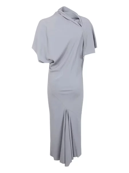 Rochie midi Rick Owens drapată până la genunchi de costum gri