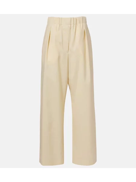 Pantaloni Jil Sander de lână alb