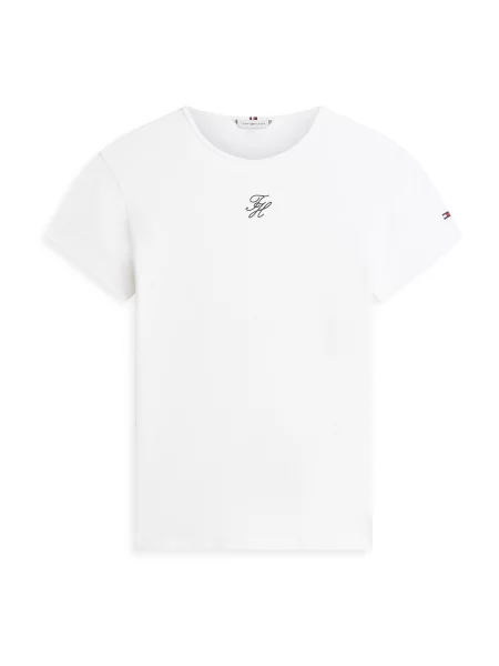 TOMMY HILFIGER Tricou negru alb