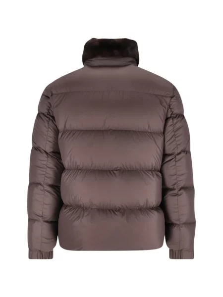 Kratak pernata jakna Moncler smeđa