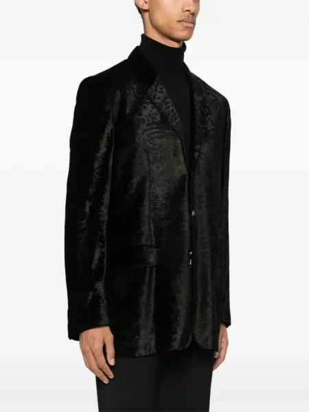 Žakárové sako Versace Pre-owned černé