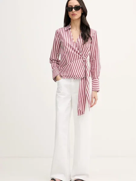 Tommy Hilfiger bluza na preklop rdeča