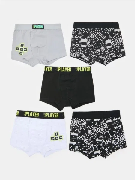 Sinsay boxerky s gamingovým motivem 5 pack vícebarevná