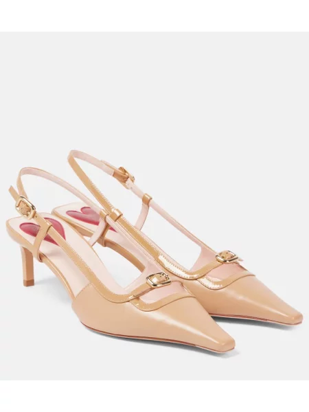 Pantofi cu toc Roger Vivier slingback bej