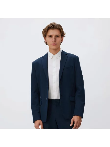 Reserved Blejzr slim fit tmavomodrá