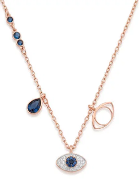 Swarovski Retiazka námornícka modrá / svetlomodrá / zlato / priehľadná ružové