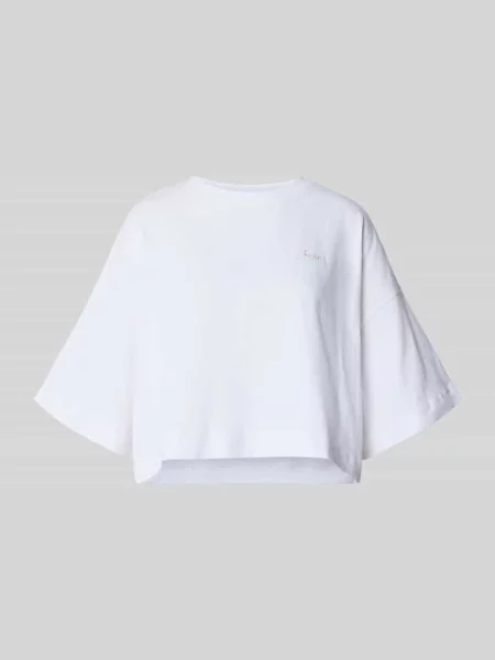 T-shirt o pudełkowym kroju z czystej bawełny Boss Orange biała