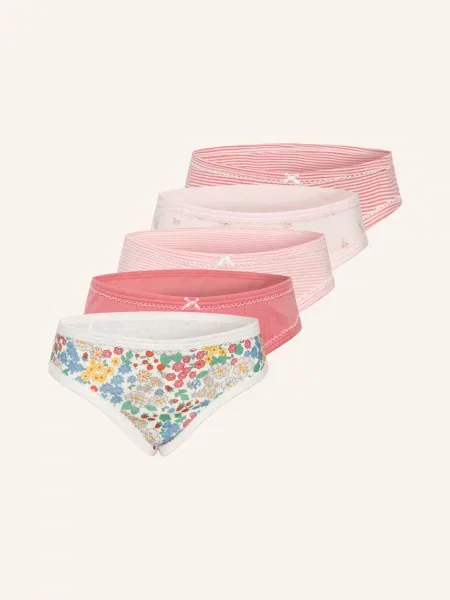 Petit Bateau Balení 5 Ks Kalhotek růžová / modrá bílá
