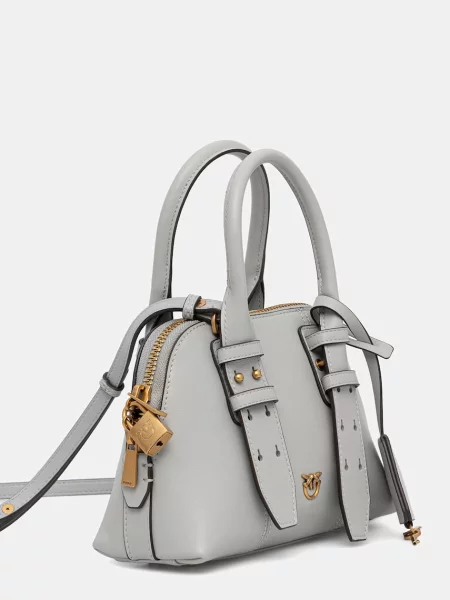 Pinko geantă crossbody pentru femei din piele gri