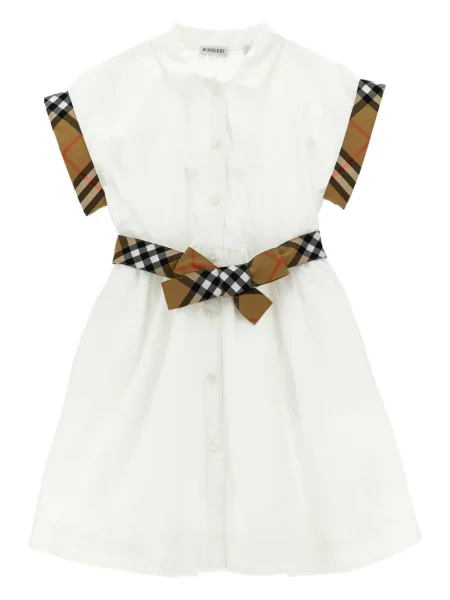 Dětské košilové šaty Burberry bílé